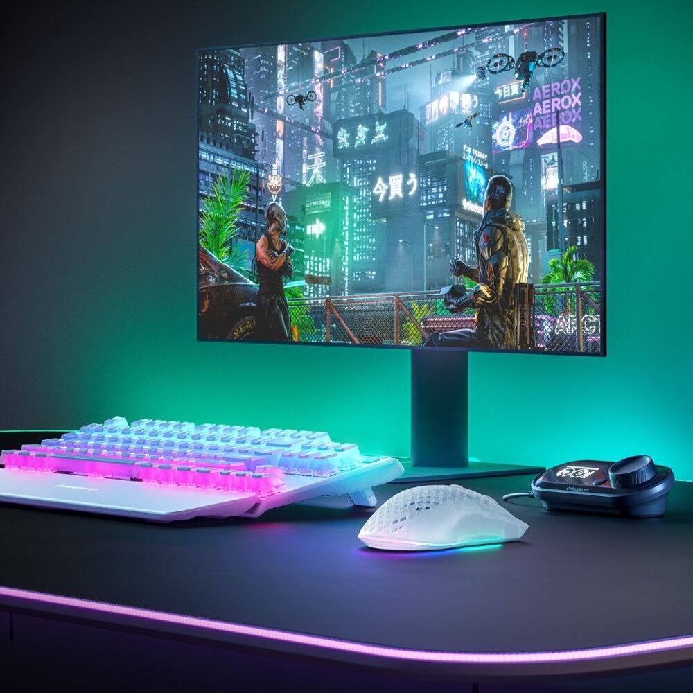 SteelSeries - Aerox 3 Super Light Honeycomb Wireless RGB Optical Gaming Mouse - Wireless - Ghost Edition