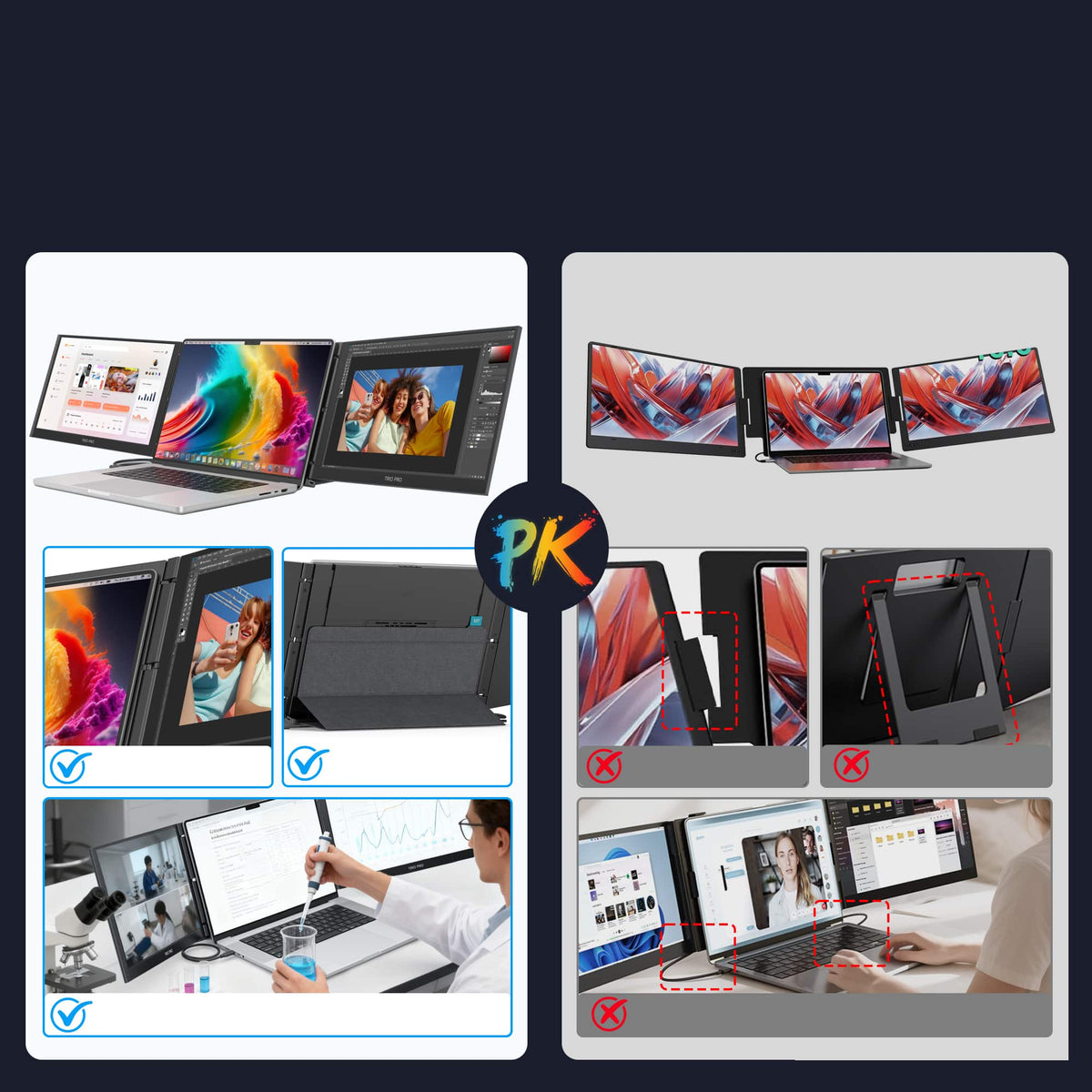 Mobile Pixels - Trio 3 Pro 14.1" Portable Monitor - Black