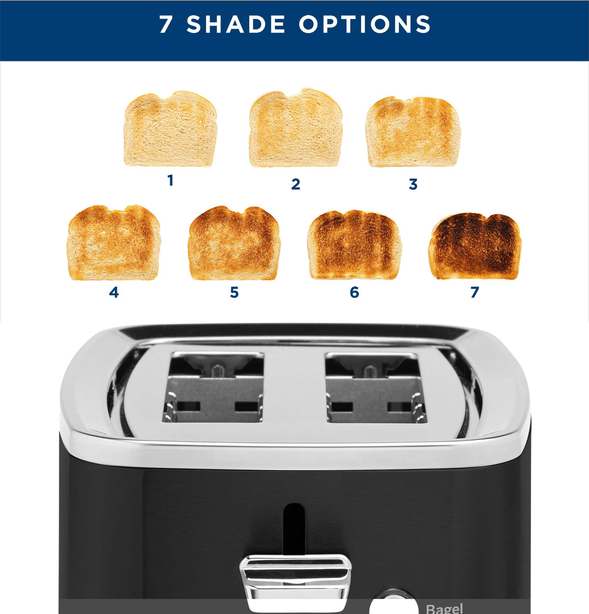 GE - 2-Slice Toaster with 7 Shade Settings and Extra Wide Slots - Onyx Black