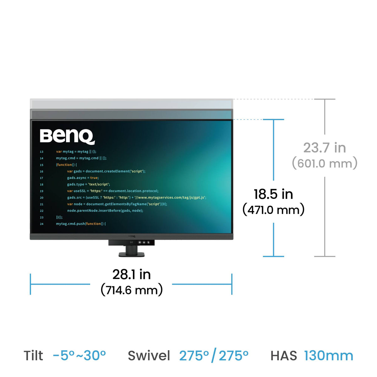 BenQ - RD320UA 31.5" IPS LED 4K Programming Monitor with MoonHalo Backlight and Flexible Arm (HDMI/DP/USB-C 90W) - Black