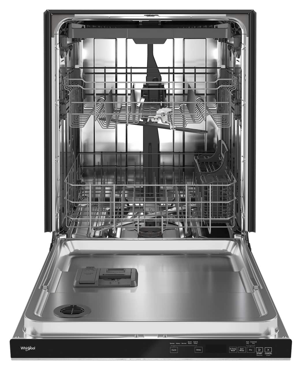 Whirlpool - 24 inch Top Control Built-In Stainless Steel Tub Dishwasher with 3rd Rack, Large Capacity, 47 dBA - Black Stainless Steel