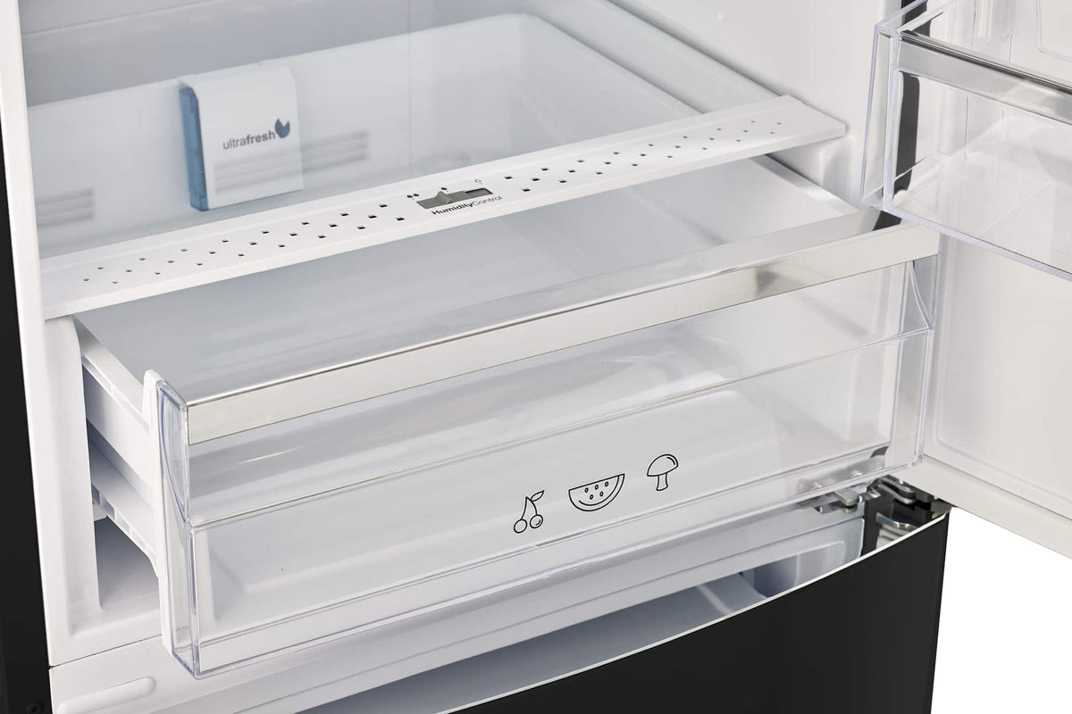 Unique Appliances - 24 in. Wide Classic Retro 23.8 in 11.7 cu. ft. Frost Free Retro Bottom Freezer Refrigerator ENERGY STAR - Matte Black