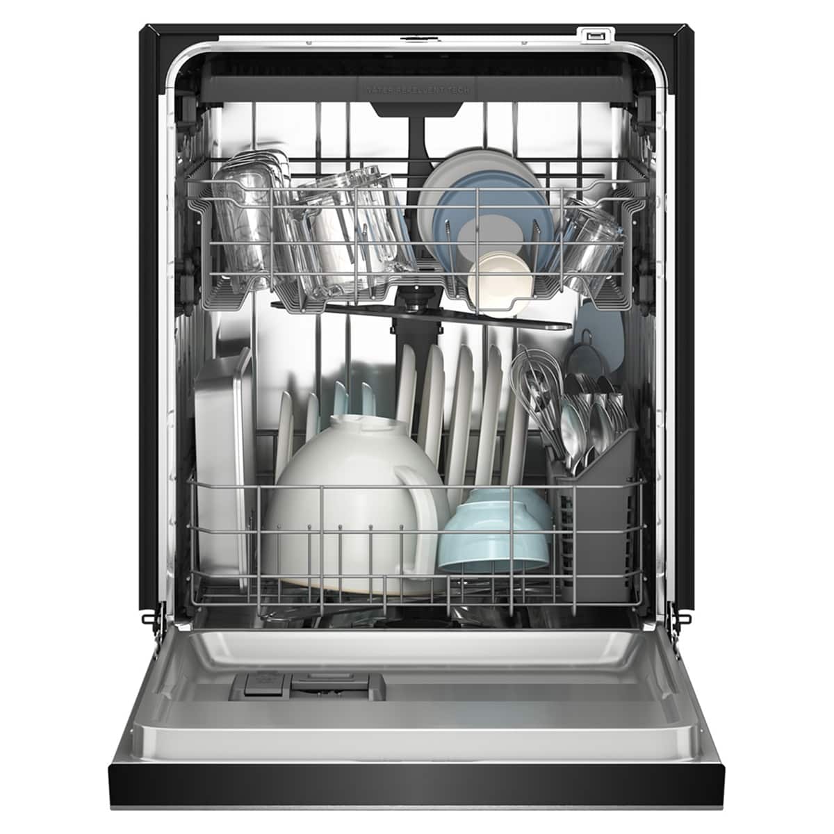 KitchenAid - 24 inch Front Control Built-In Tub Dishwasher with Third Level Utensil Rack and 47 dBA - Stainless Steel