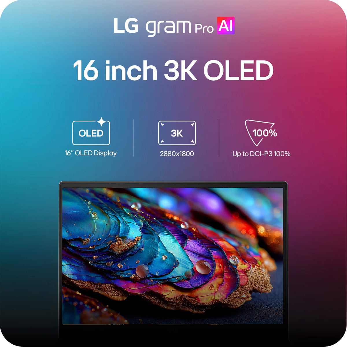 LG - gram Pro 16" 120Hz 3K OLED Laptop Intel Core Ultra X7 Processor 358H with 32GB RAM - 1TB SSD - Copilot + PC - Aerominum Black
