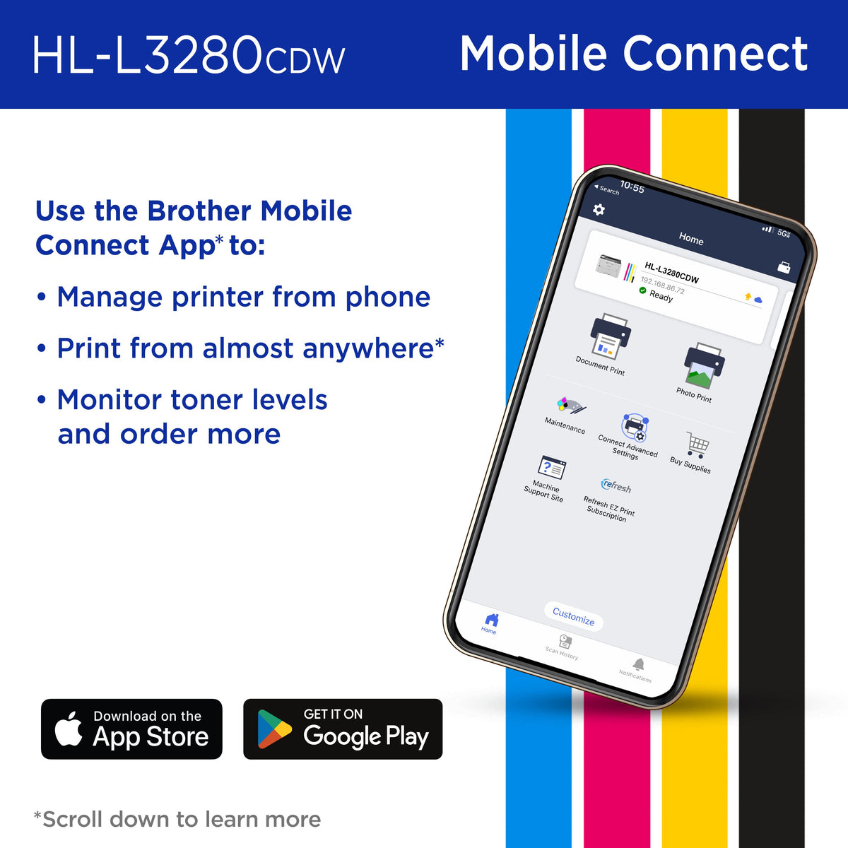 Brother - HL-L3280CDW Wireless Digital Color Printer with Laser Quality Output , Great for Home Offices - White