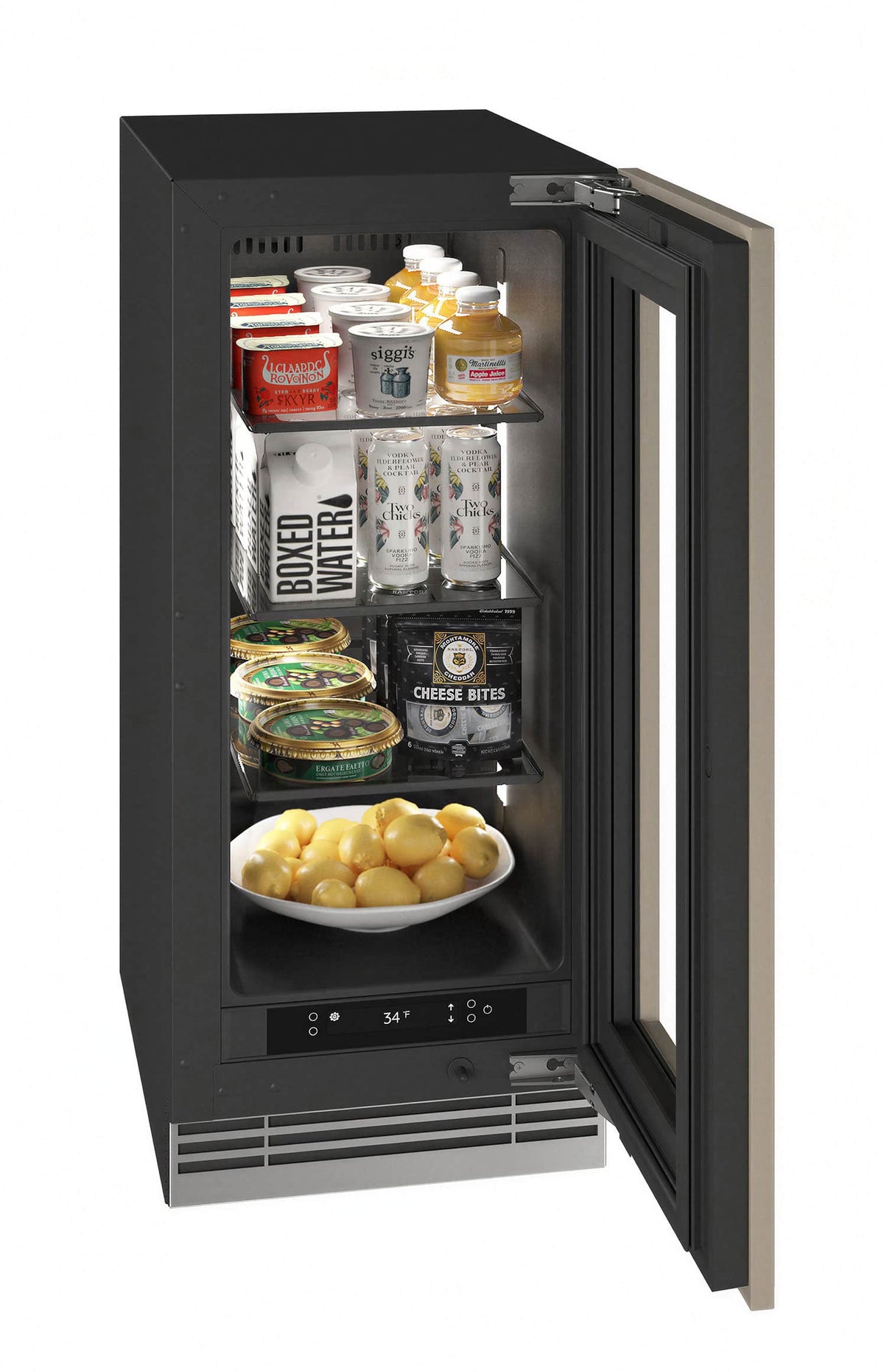 U-Line - 15"W. 2.8 Cu.Ft. Built-In Panel Ready w. Glass Compact Refrigerator - Custom Panel Ready