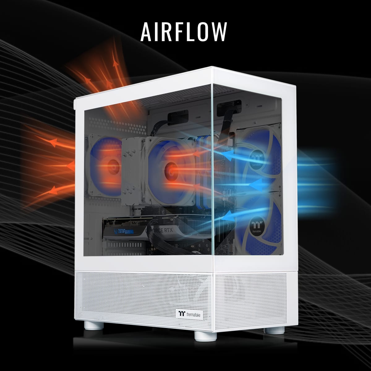 Thermaltake - LCGS View u2460TS-170 Gmng Dsktp Intel Core Ultra5 245KF 2025 32GB DDR5 Memory NVIDIA GeForce RTX 5060 Ti8GB 1TB NVMe M2 - White