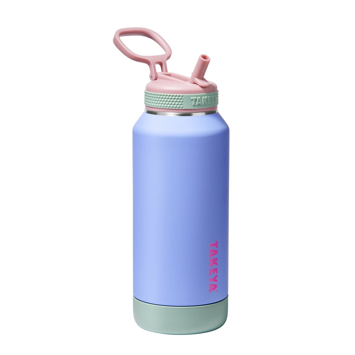 Takeya - Sport 32-oz. Soft-Touch Leakproof Water Bottle with Straw Lid - Grape Jelly