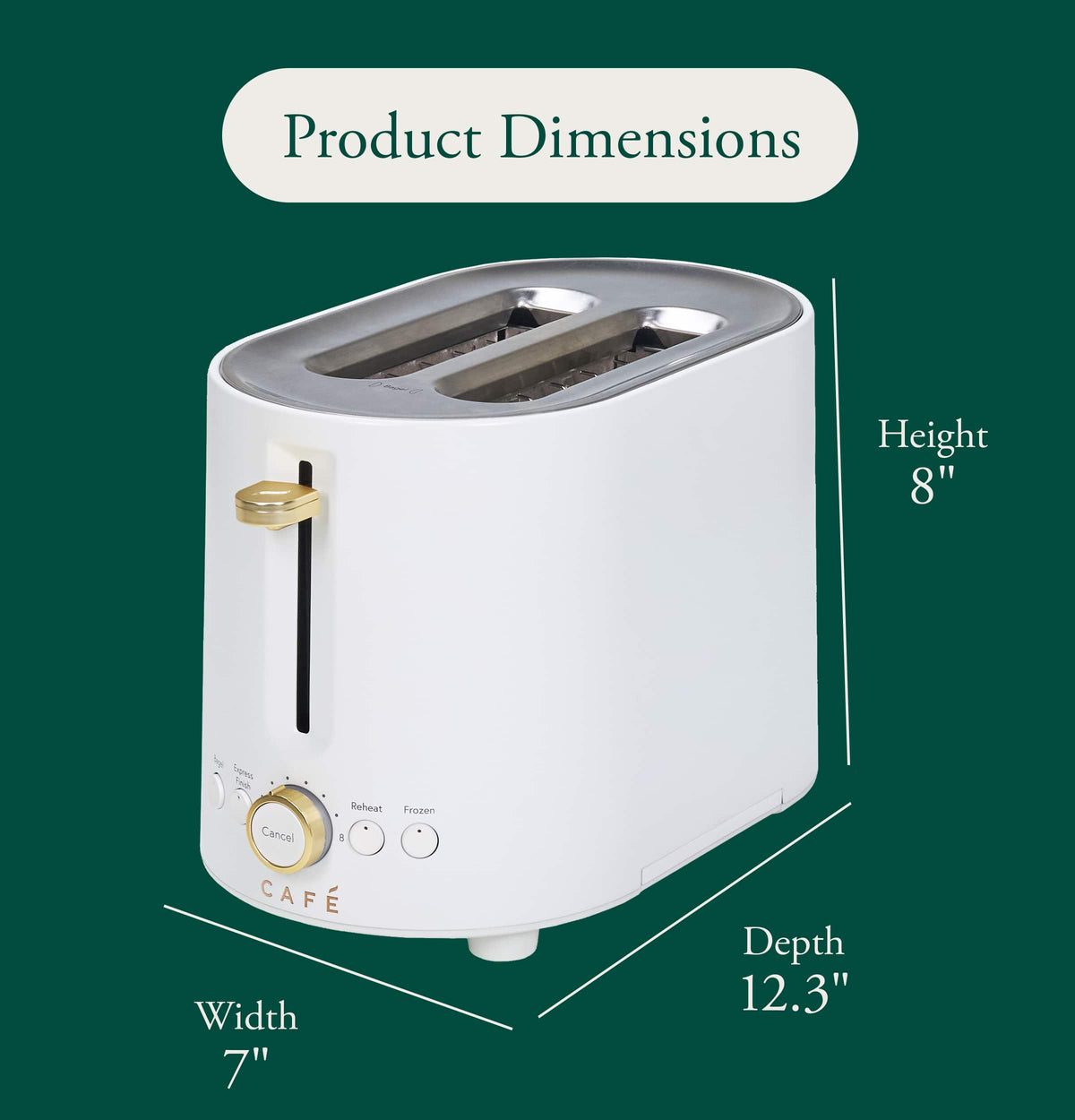 Café - Express Finish 2-Slice Toaster with Extra Wide Slots and 4 Preset Toasting Functions - Matte White