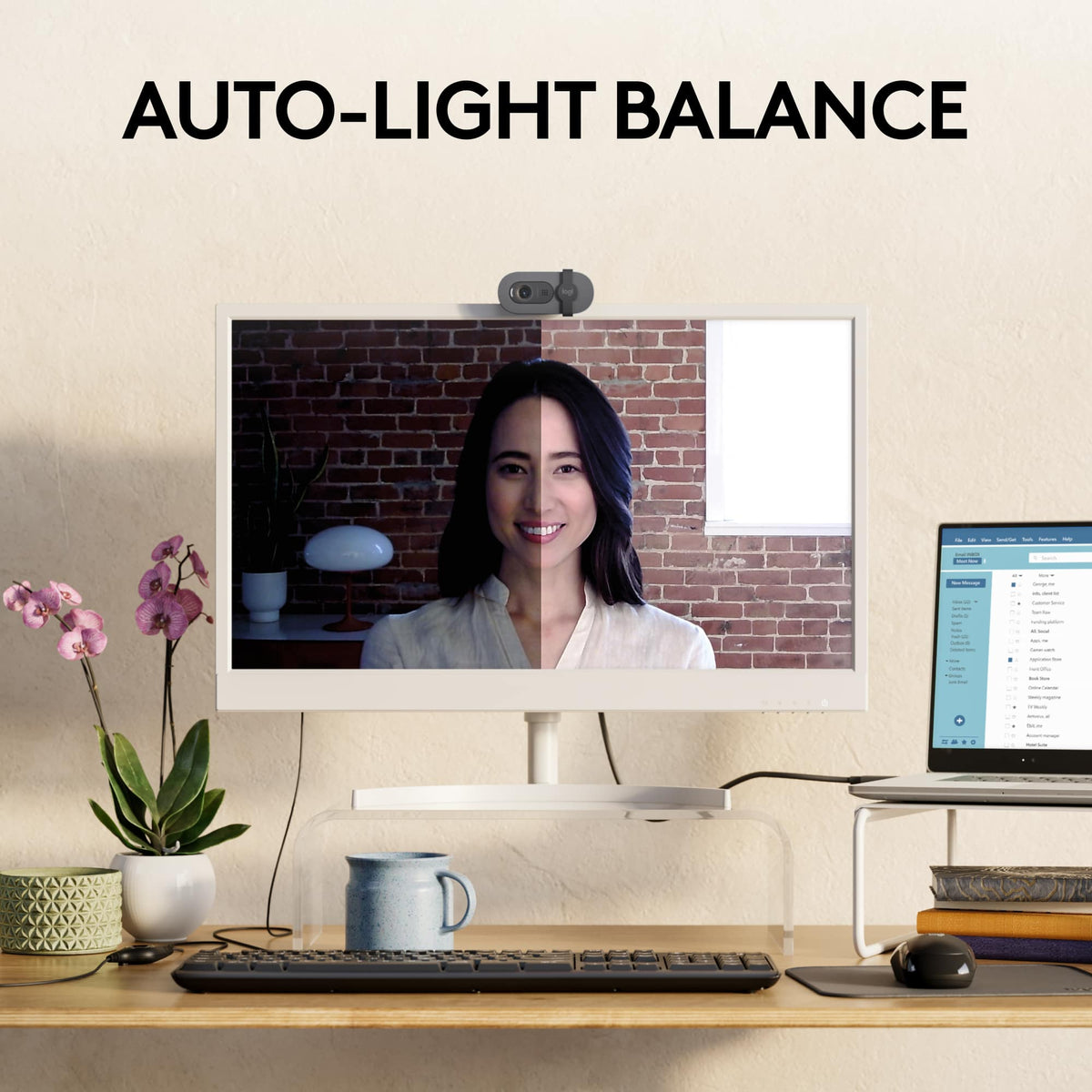Logitech - Brio 100 1080p Full HD Webcam for Meetings and Streaming - Graphite