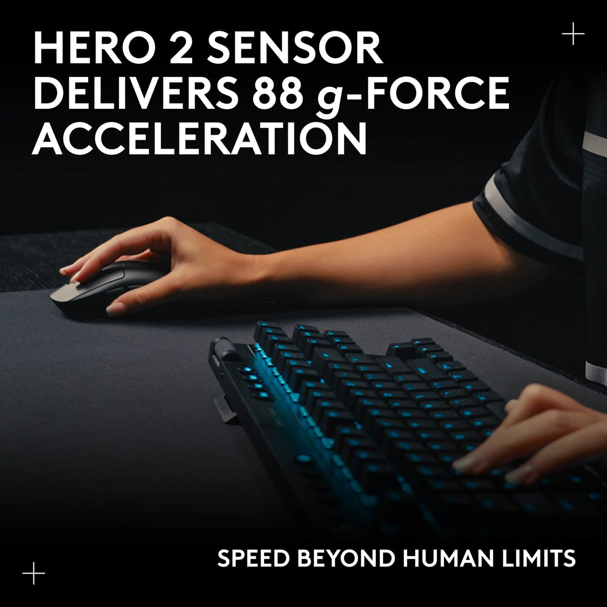 Logitech - PRO 2 LIGHTSPEED Lightweight Optical HERO 44K DPI Gaming Mouse with 4 Customizable and Switchable Magnetic Side Buttons - Wireless - Black