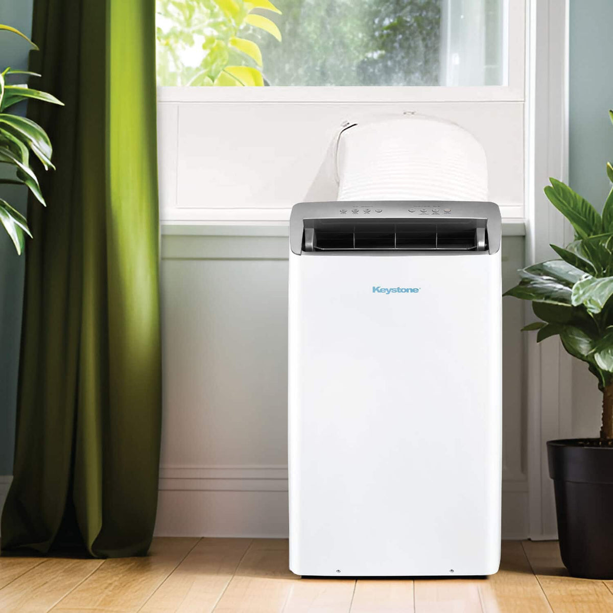 Keystone - 14,000 BTU ASHRAE/12,000 BTU DOE Portable Inverter Air Conditioner with Remote Control - White
