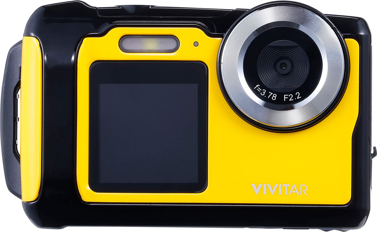 Vivitar - Dual Screen Waterproof Camera with 16x Digital Zoom and HD Video Recording - Yellow
