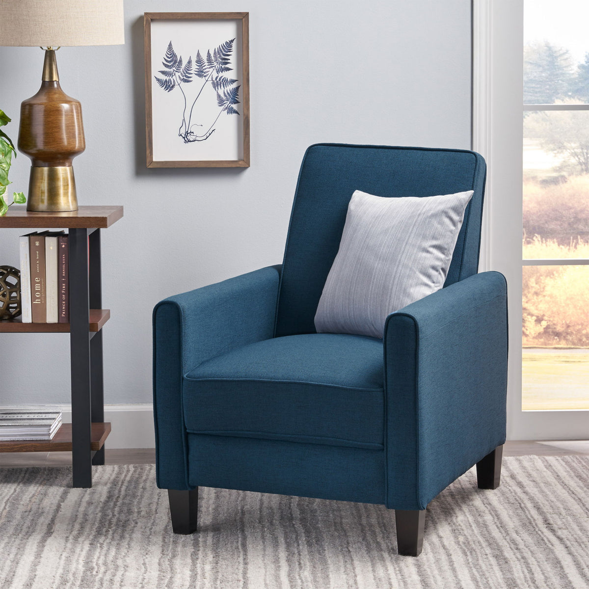 Sillón reclinable tapizado con respaldo retráctil para sala de estar