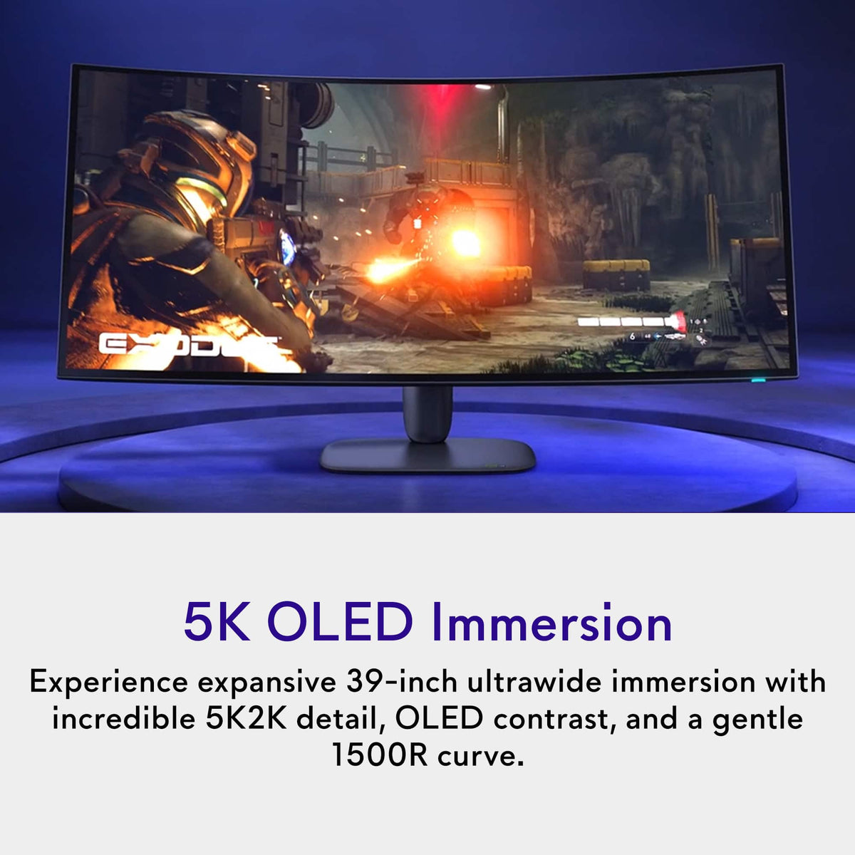 Alienware - 39" 5K OLED 330Hz 0.03ms FreeSync Premium Pro and G-SYNC Compatible Curved Gaming Monitor with HDR (HDMI, DisplayPort) - Black