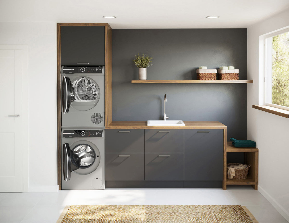 Bosch - 800 Series 2.4 Cu. Ft. High-Efficiency Stackable Smart Front Load Washer with Steam and 4D Wash System - Pearl steel