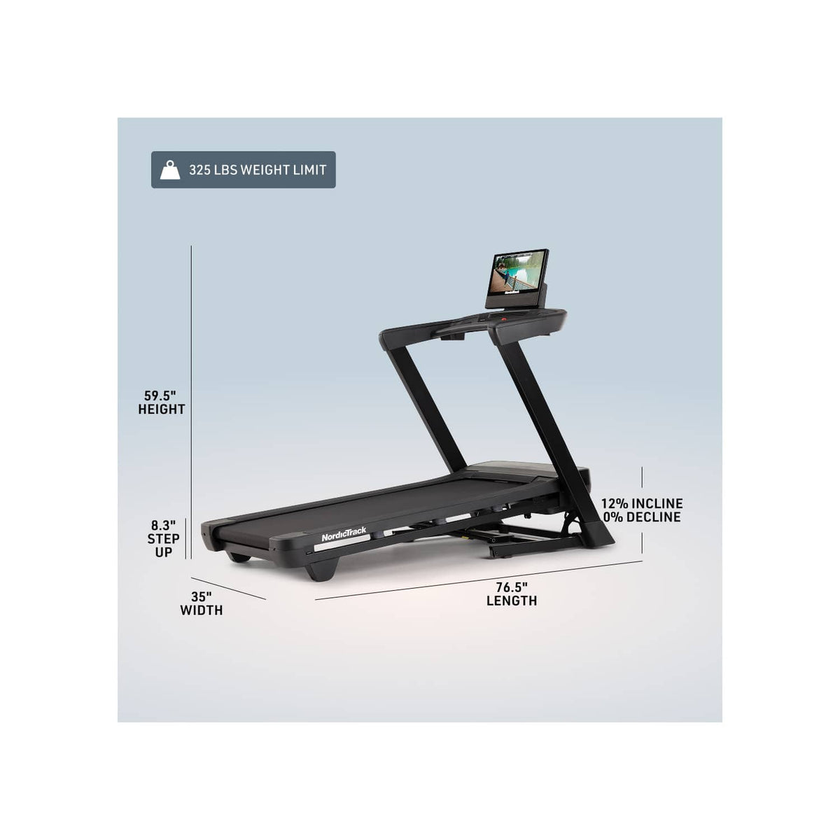 NordicTrack - T Series 16: Folding Treadmill with Incline & Decline, 16" Smart HD Touchscreen, & Powered by iFIT - Black