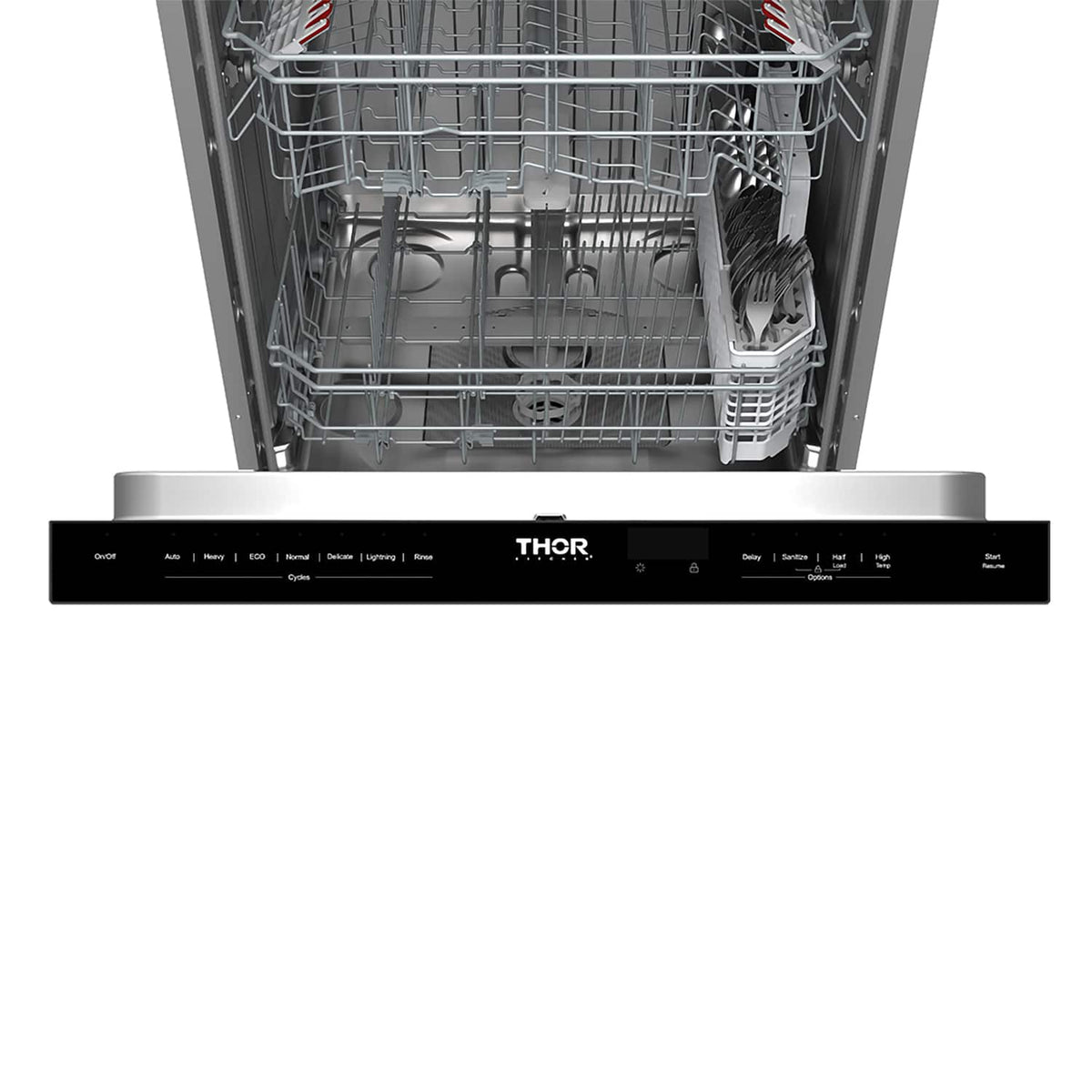 Thor Kitchen - 24" Top Control Built-In Dishwasher Stainless Steel Tub with Pocket Handle, 51 dBA - Stainless Steel