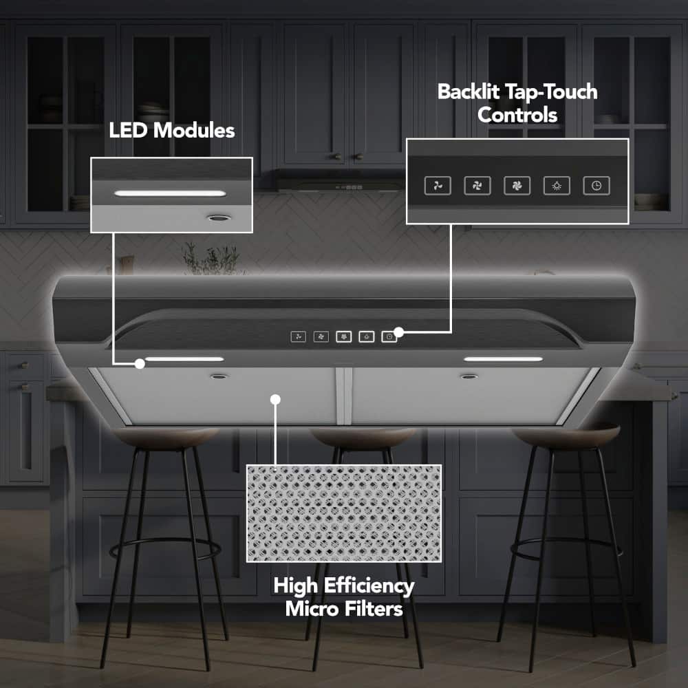 Broan - 30 inches - Convertible - Under cabinet Range Hood - Stainless Steel