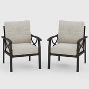 Sillones para todo tipo de clima con cojines, diseño escultural moderno (juego de 2)