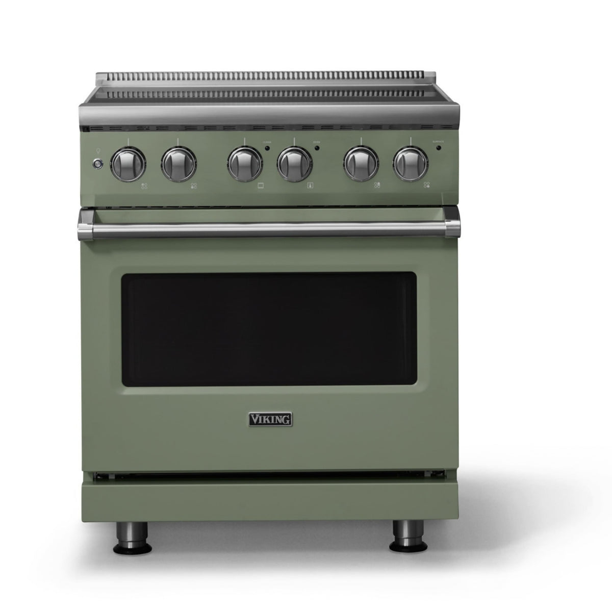 Viking - 30"W. Pro5S 4.7 Cu. Ft. Freestanding 4 Element Electric Convection Range - Eucalyptus