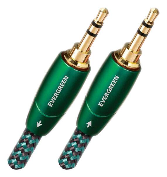 AudioQuest - Evergreen 3.5mm Mini M > M 16.4' Analog Audio Interconnect Cable - Green on Black