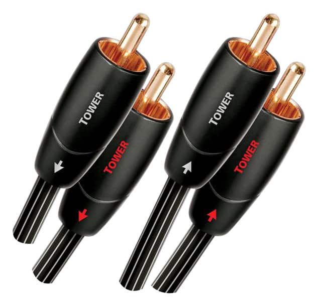 AudioQuest - Tower RCA > RCA 3.3' Analog Audio Interconnect Cable - Black with White Stripes