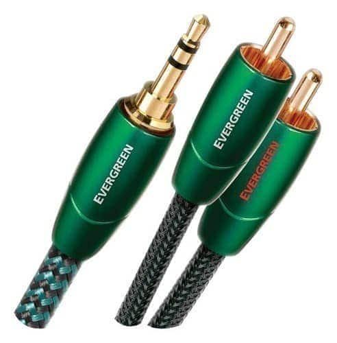 AudioQuest - Evergreen 3.5mm Mini > RCA 26.2' Analog Audio Interconnect Cable - Green on Black