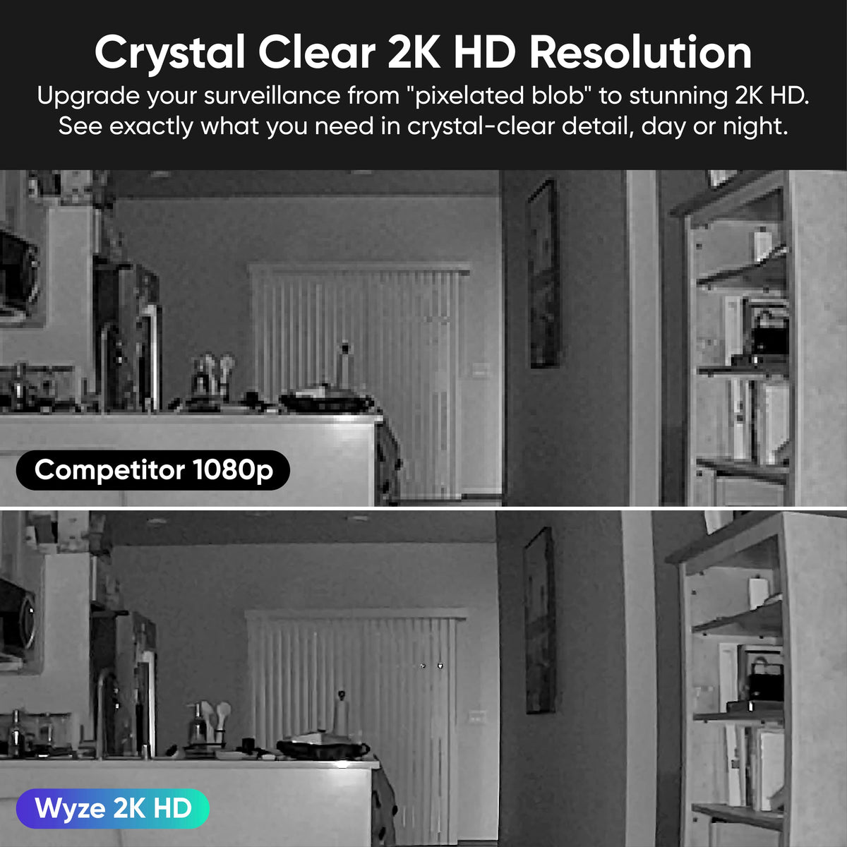 Wyze - Indoor Cam Pan 2K Indoor Pan/Tilt Wired Security Camera with Motion Tracking, Color Night Vision and 2-Way Audio - White
