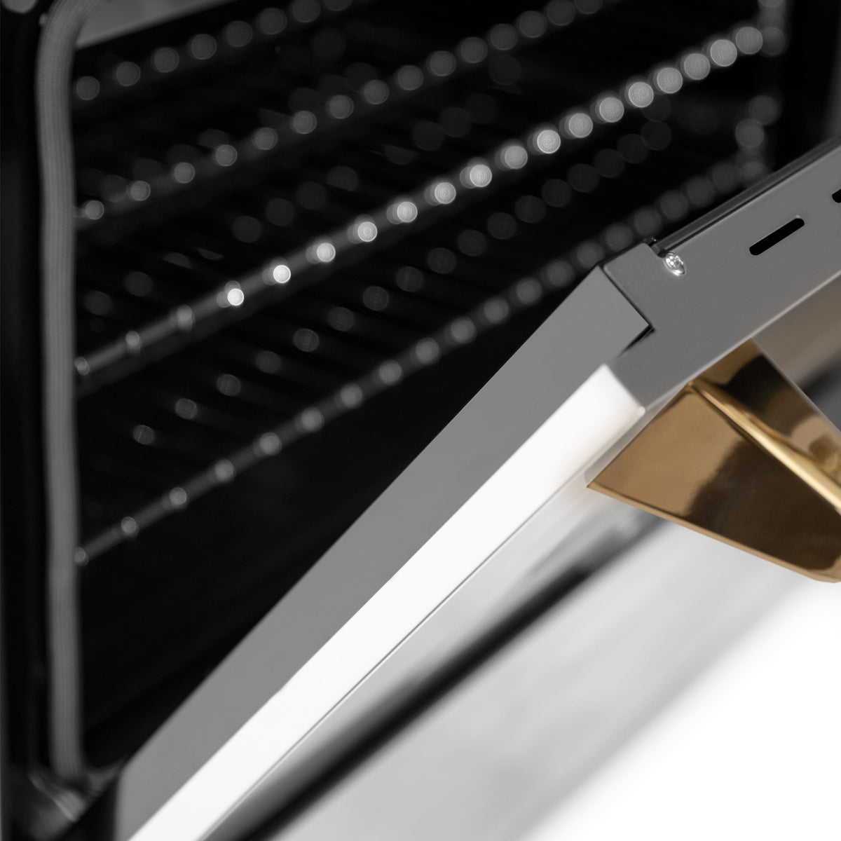 ZLINE - 30 in. Wide 4 Burner Autograph Legacy Dual Fuel Range with Polished Gold Accents (RAZ-30-G) - Stainless Steel/Polished Gold Accents