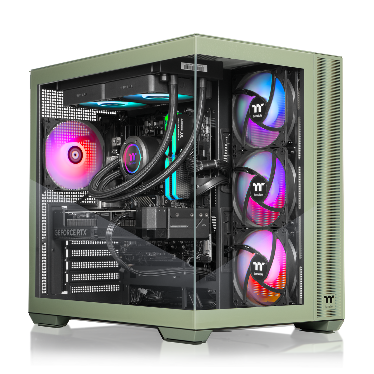 Thermaltake - LCGS View 9770M-380 Gaming Desktop AMD Ryzen™ 7 2025, 32GB RGB Memory, NVIDIA GeForce RTX 5070, 1TB SSD NVMe M.2, Wifi - Matcha