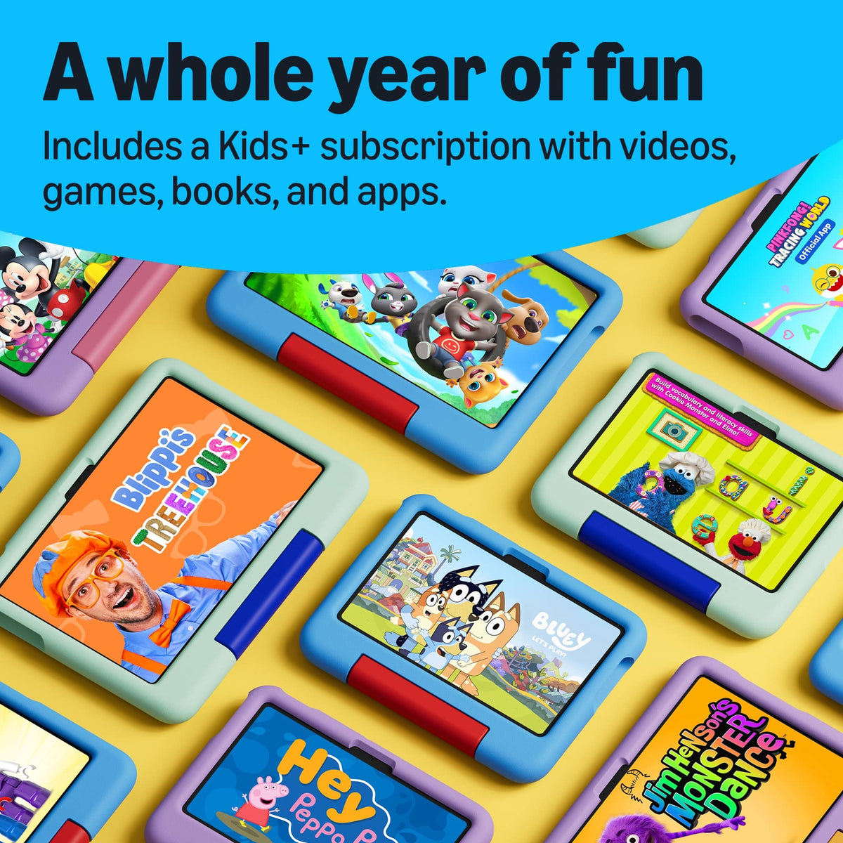 Amazon - Kids Tablet 11 (all-new) ages 3+, 11" 2.5K display, 8GB, includes 1-year Kids+ subscription, parental controls - Tiger