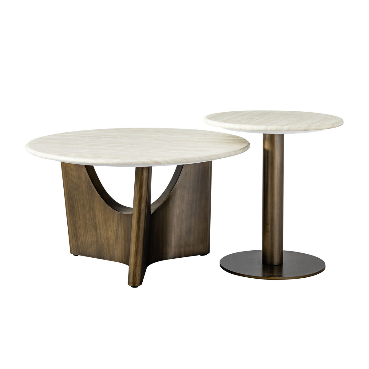 Juego de mesas nido - Bronce antiguo / Beige