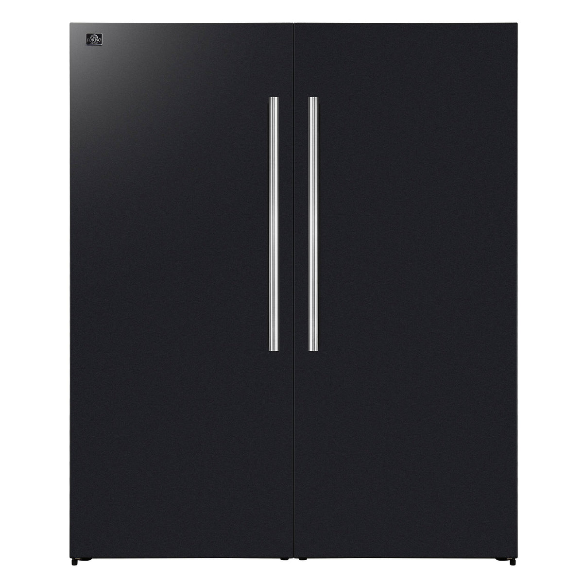 Forno Appliances - 60 in. Wide Maderno 27.2 Cu. Ft. Built-In Side-by-Side Convertible Refrigerator/Freezer with Decorative Grill - Black