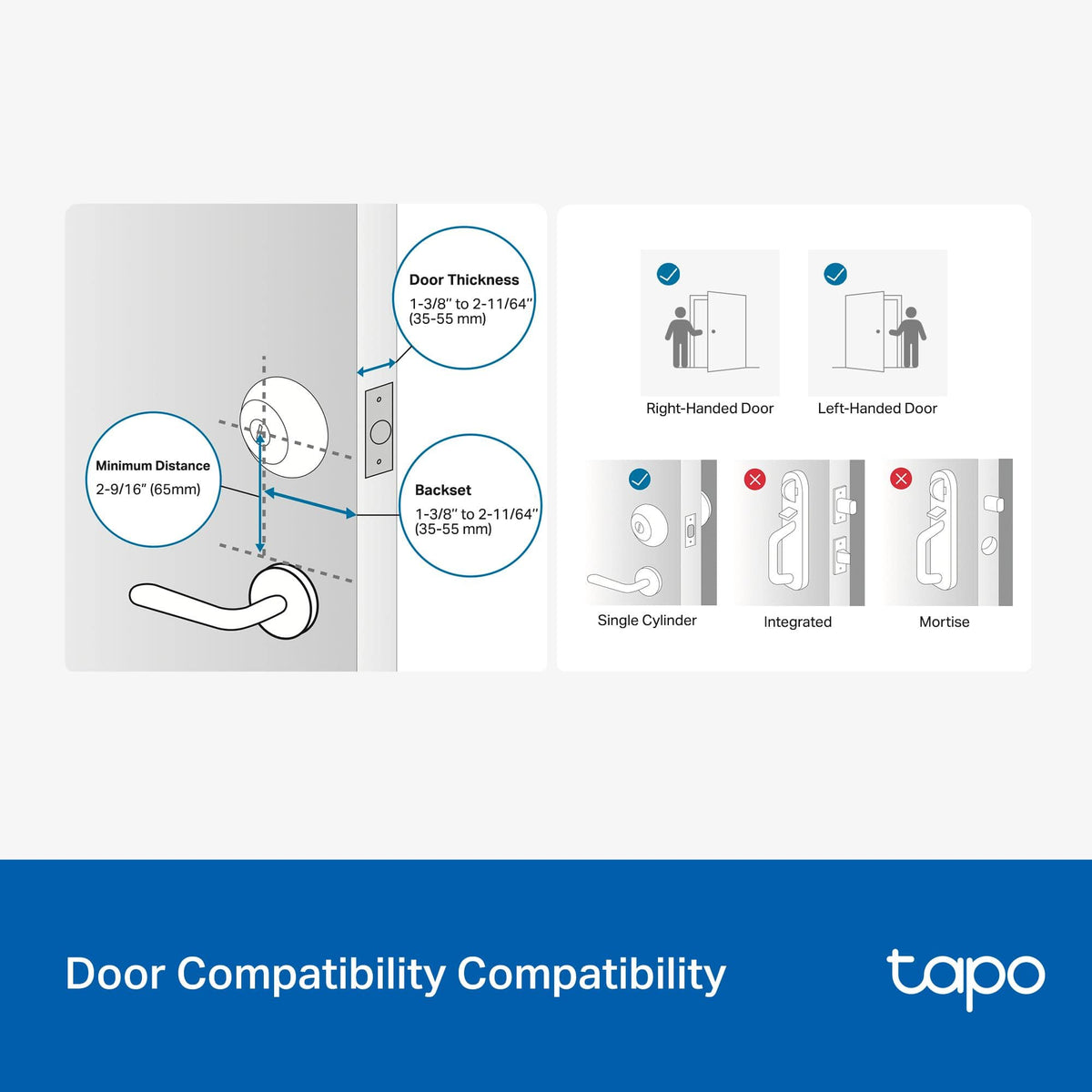 TP-Link - Tapo DL100 Smart Wi-Fi Deadbolt Door Lock – Keyless Tactile Buttons, App-Controlled Custom Access, Fits Standard Doors - Black