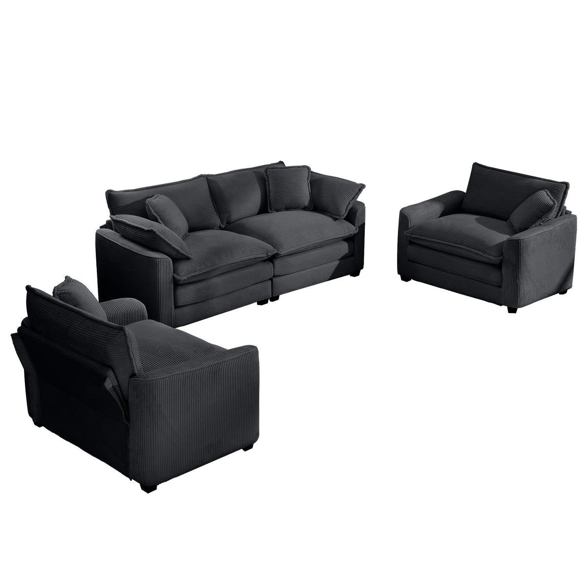 Elegant Oversized Sectional Sofa Set With Deep Seats And Flexible Layout