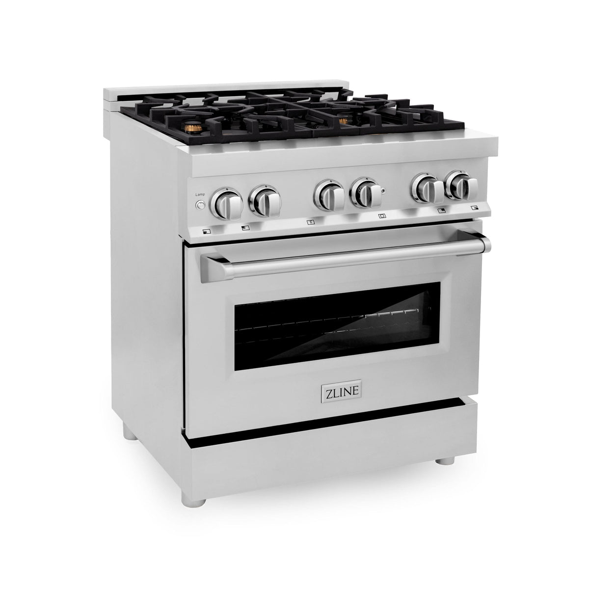 ZLINE - 30 in. Wide 4 Burner Legacy Dual Fuel Range w/ Gas Cooktop & Electric Oven (RA-BR-30) - Stainless Steel