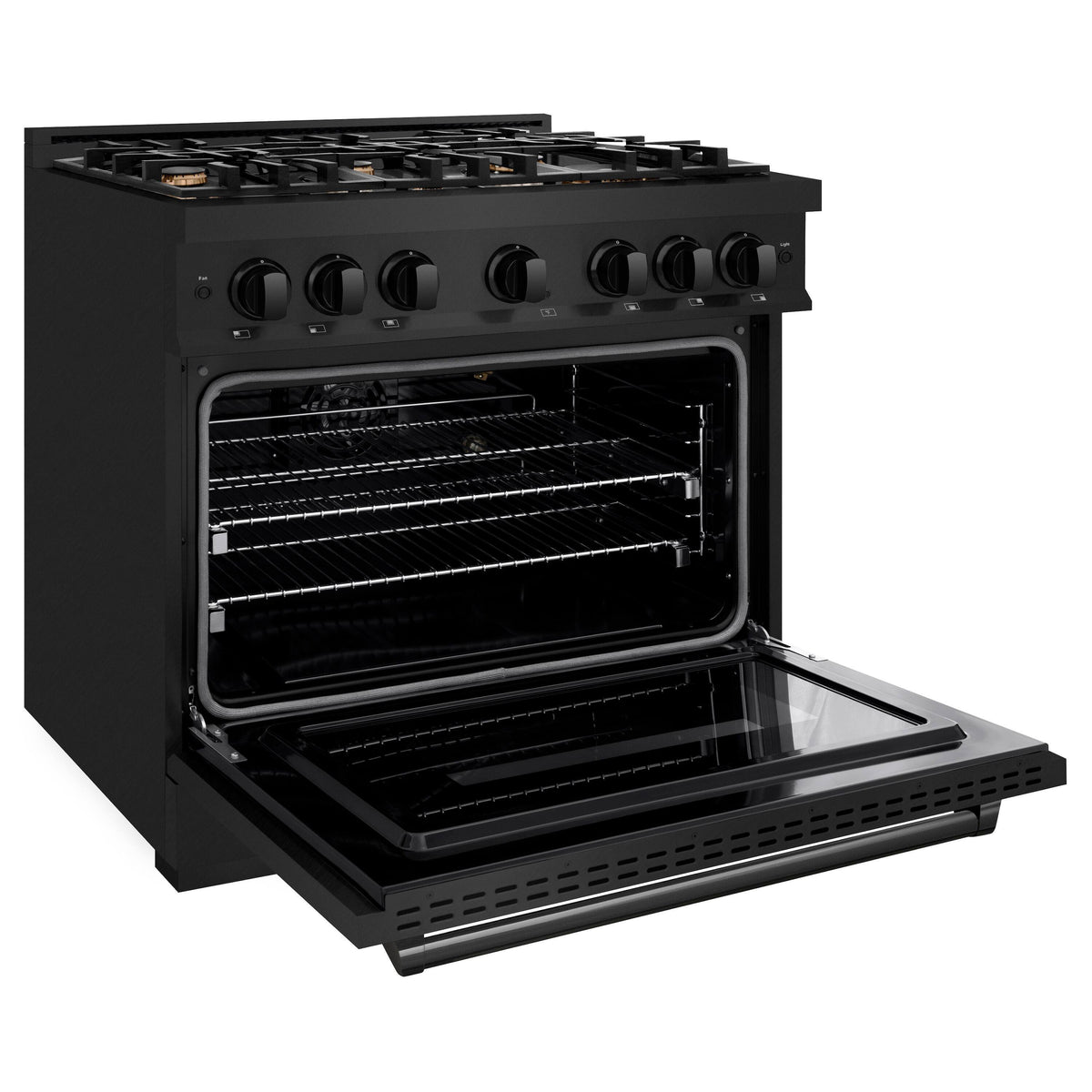 ZLINE - 36 in. Wide 6 Burner Classic Gas Range w/ Convection Oven in Black Stainless  (CGRB-BR-36) - Black Stainless Steel