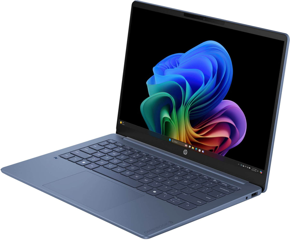 HP - OmniBook 3 - 14" 2K OLED Laptop - Snapdragon X (8-core) - 16GB Memory - 256GB SSD - Copilot+ PC - Starlit Blue