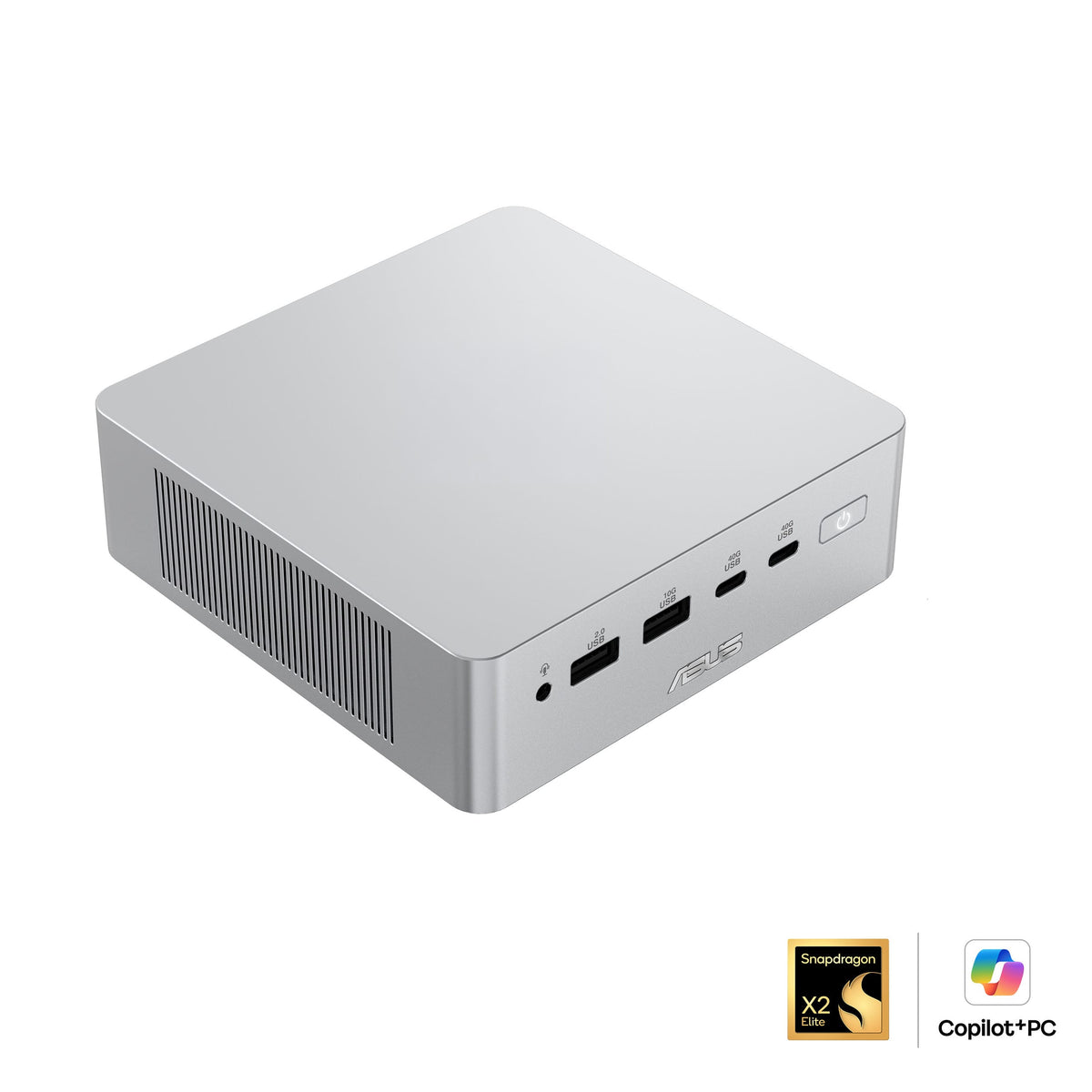 ASUS - Ascent QN10 Mini PC - Snapdragon X2 Elite (2026) - Qualcomm Adreno X2-90 - 16GB Memory - 512GB Storage - Copilot+PC - Silver