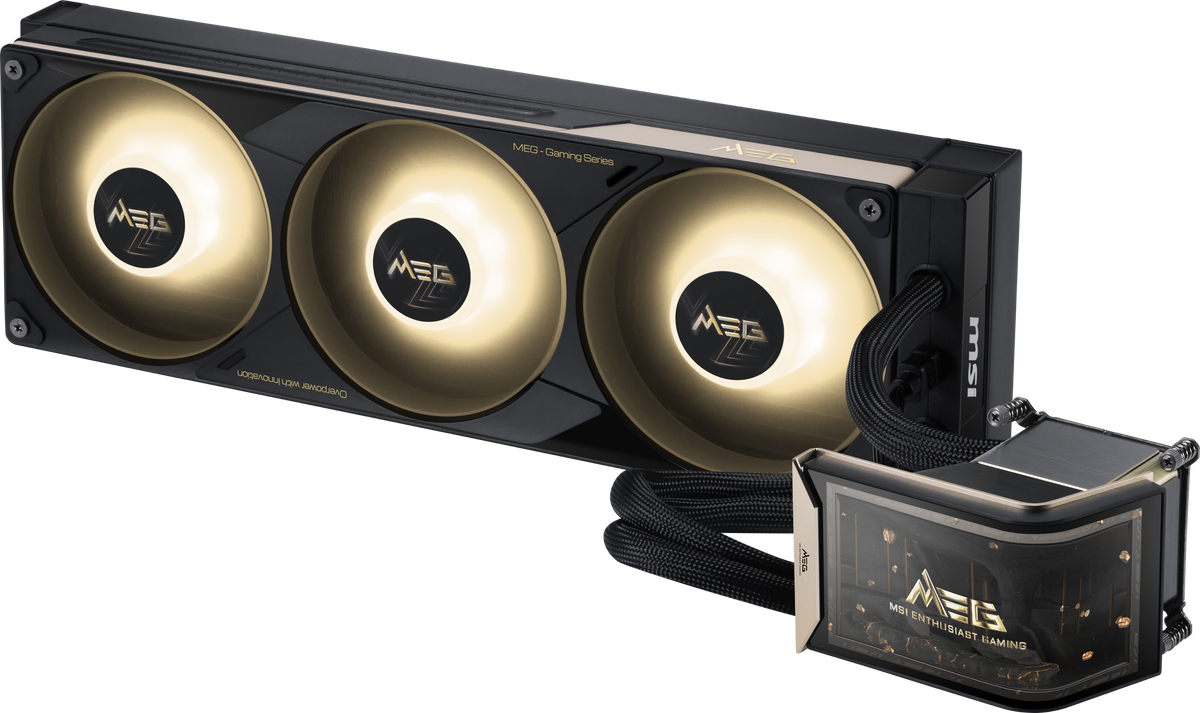 MSI - MEG CORELIQUID E15 360 - 360mm AIO Liquid Cooler - 6.67" 2K AMOLED Curved Screen - LGA 1851/1700/AM5/AM4 - Black