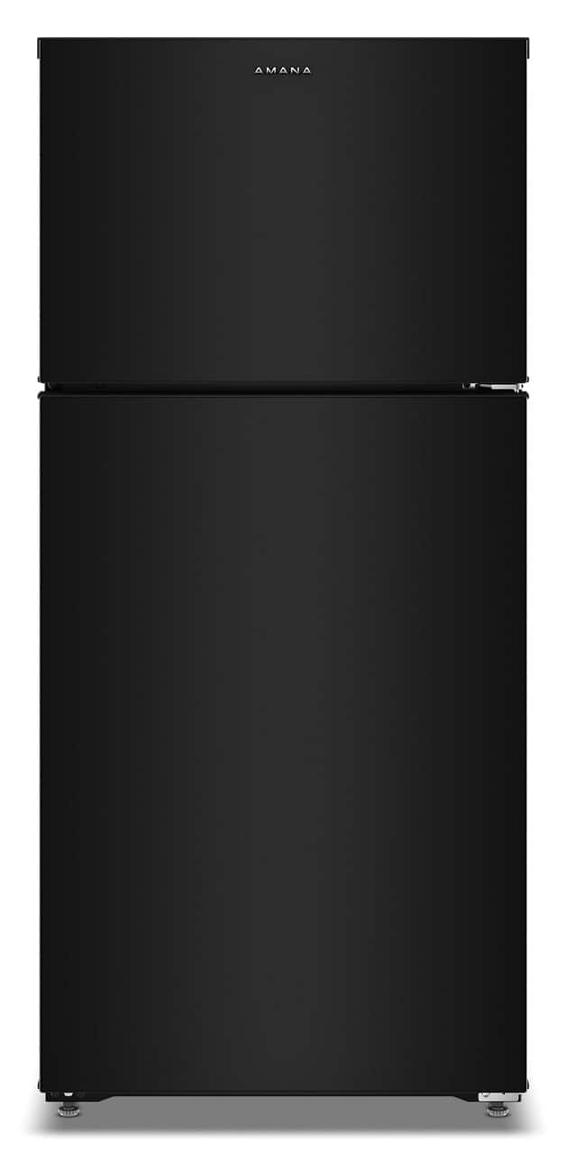 Amana - 28 in. Wide 14.3 cu. ft. Top-Freezer Refrigerator With A Large Crisper Drawer - Black