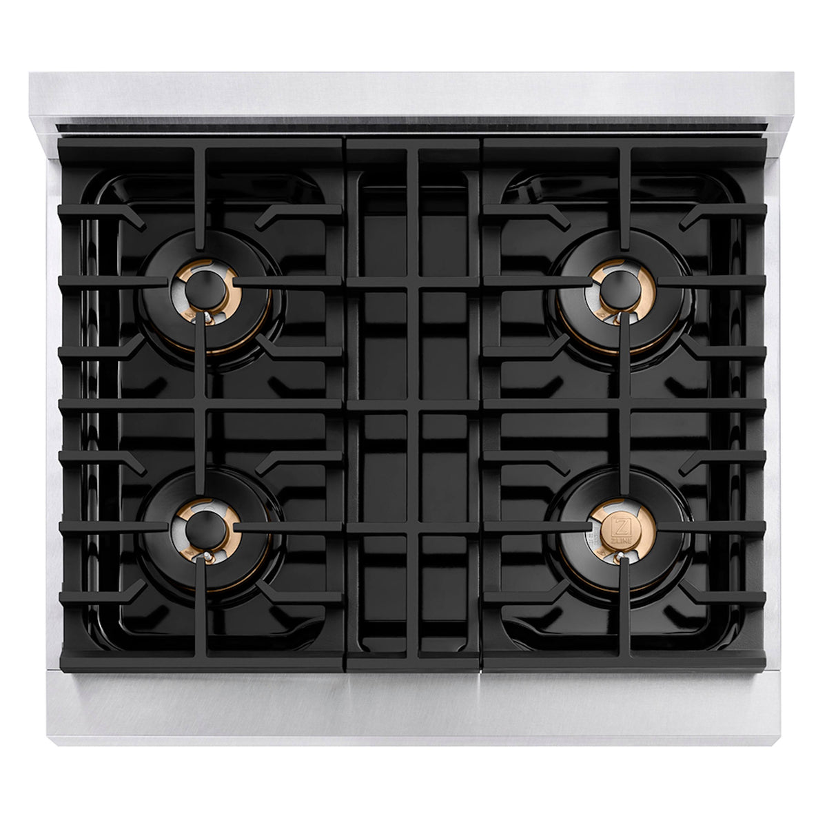 ZLINE - 30 in. Wide 4 Burner 4.2 cu. ft. Freestanding Paramount Dual Fuel Range with DuoPro Cooktop - Satin Steel/Black Matte