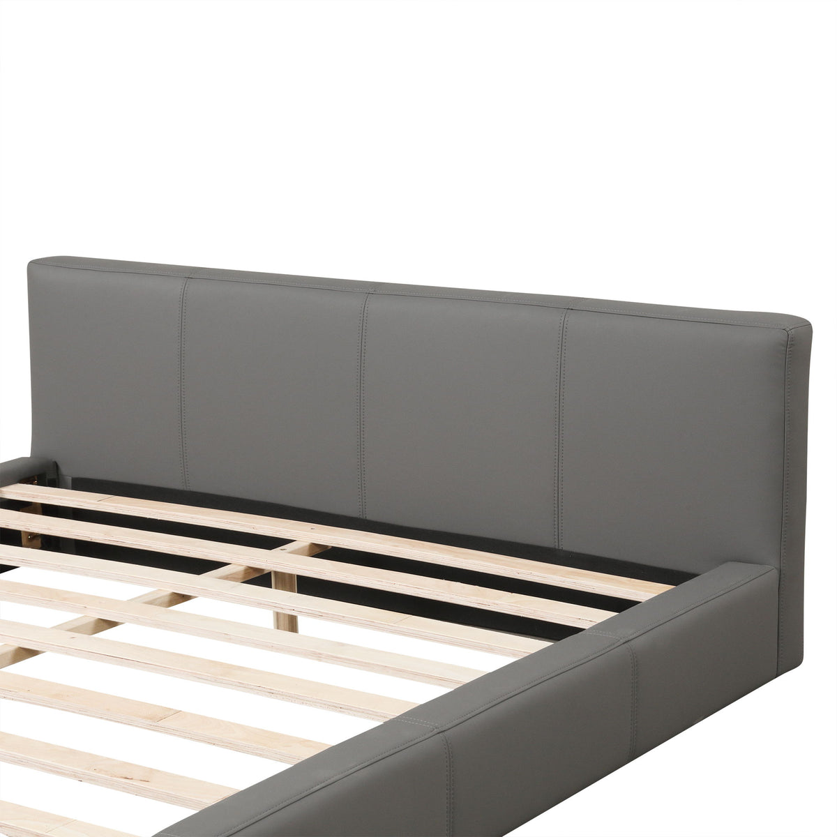 Stylish Upholstered Bed With Birch Wood Frame