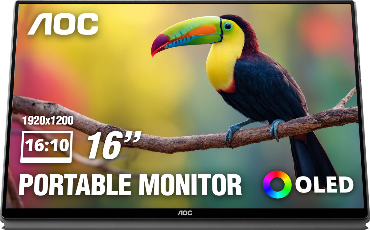 AOC - 16T40D 16" OLED WUXGA(1920x1200) Panel Portable USB-C Monitor - Black