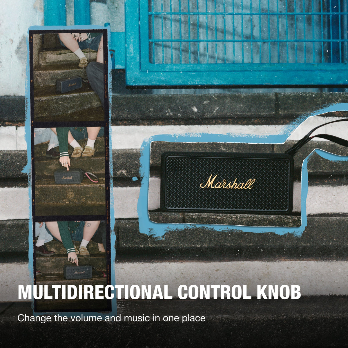 Marshall - Middleton II Portable Bluetooth Speaker with Rugged Waterproof / Dust-proof Wireless Design - Black/Brass