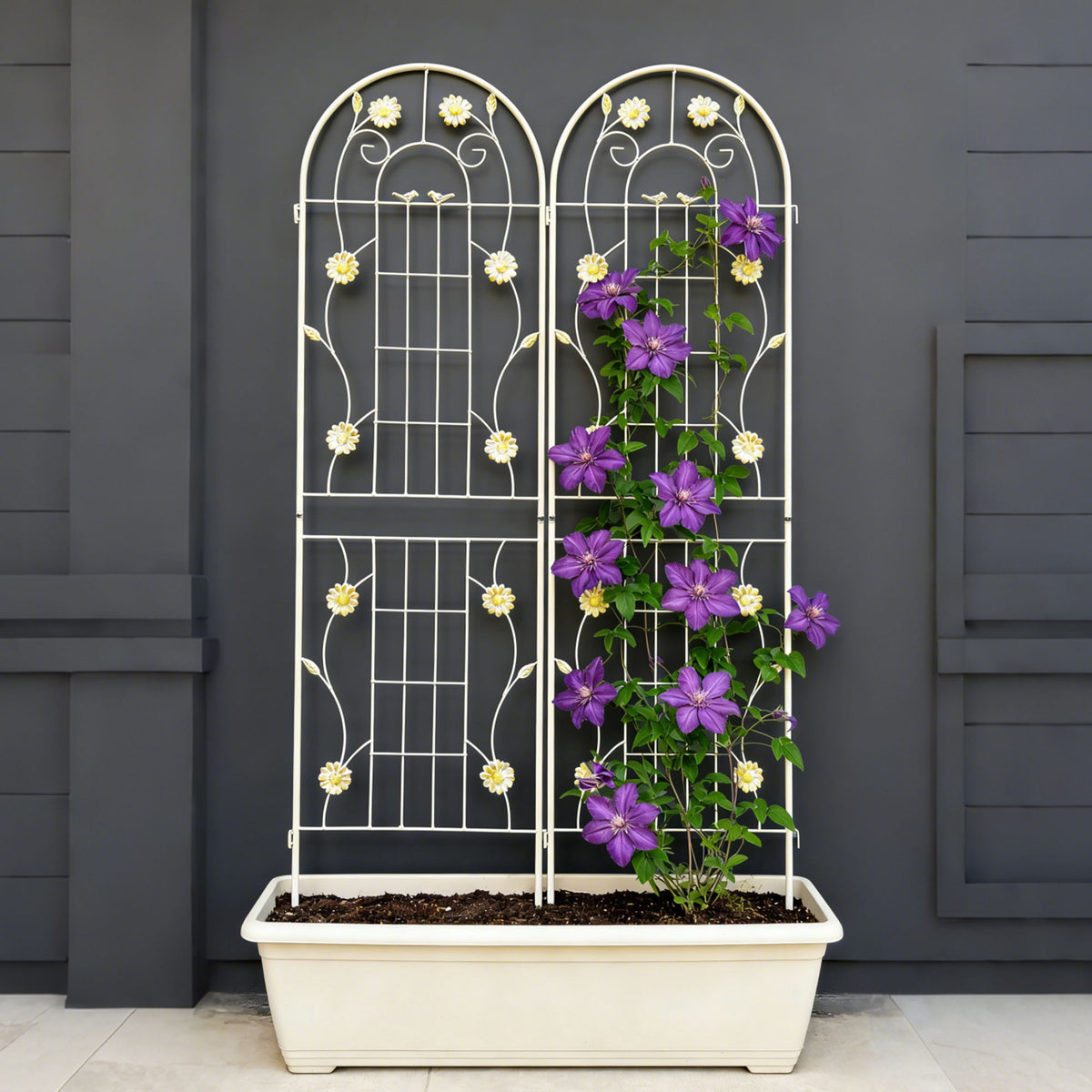 Enrejado de metal para jardín, enrejado inoxidable para plantas trepadoras, soporte para flores de exterior