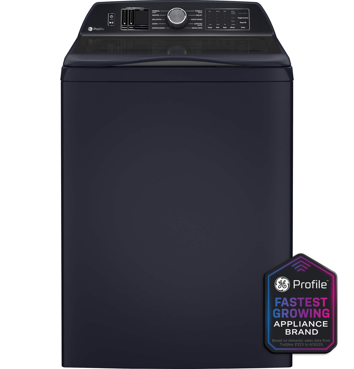 GE Profile - 5.4 Cu. Ft. High-Efficiency Smart Top Load Washer with Adaptive SmartDispense - Sapphire Blue