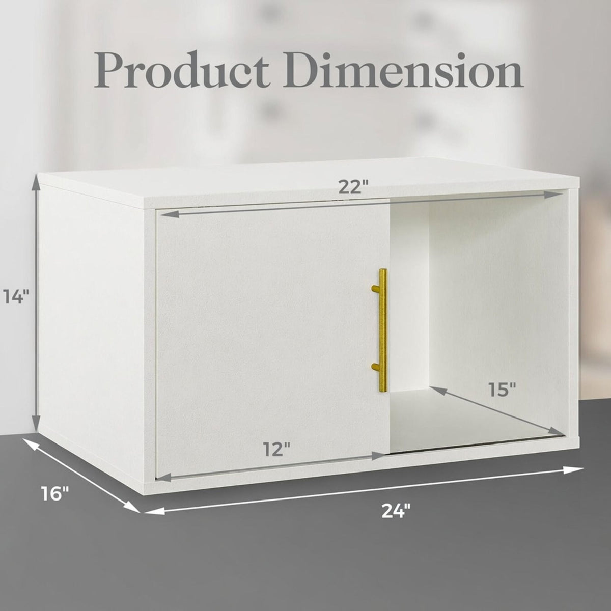 Organizador de almacenamiento en cubos con puerta corredera, estantería modular apilable y gabinete de almacenamiento - Blanco