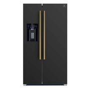 Forno Appliances - 36 in. Wide Salerno 20 Cu. Ft. Side-by-Side Counter-Depth Refrigerator with Ice and Water Dispenser - Black
